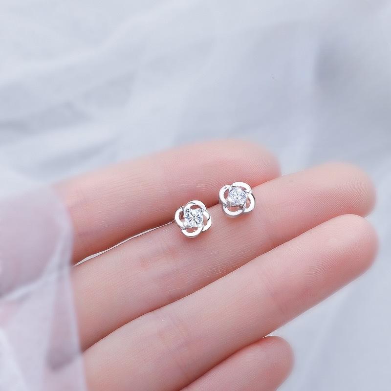 Glücksklee Ohrstecker Damen S999 Reinsilber Personalisiert Anmutige und Wilde Ohrringe Sommer Klassischer Stil Ohrringe