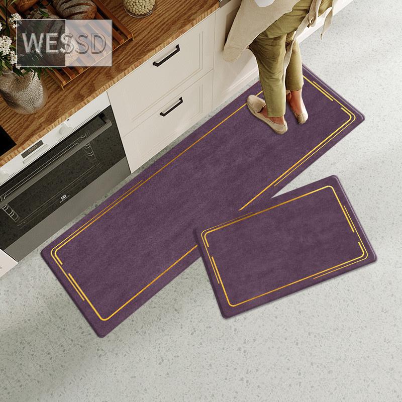 Simple Solid Kitchen Mats For Floor Absorbent Non-slip Bathroom Mat Runner Rug