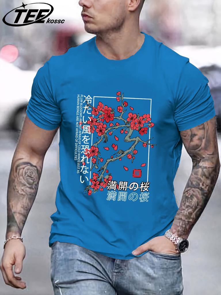 Plum Blossoms That Only Bloom In Winter Men T Shirt AllMatch Cotton TShirt Summer Clothes Comfortable Loose Male Short Sleeve