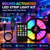 5050 RGB LED Strip Light Kit with Sound-Activated Controller and Remote, USB Powered