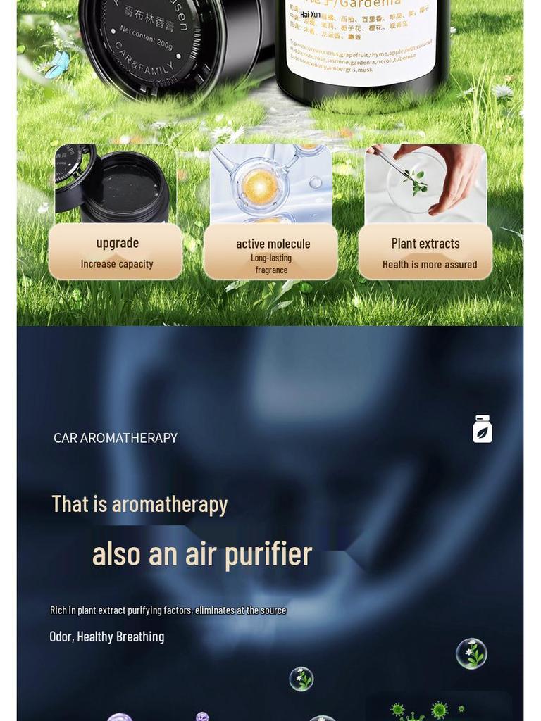 Gardenia Car Air Freshener: 2024 Long-Lasting Solid Perfume Ornament for Car Interiors