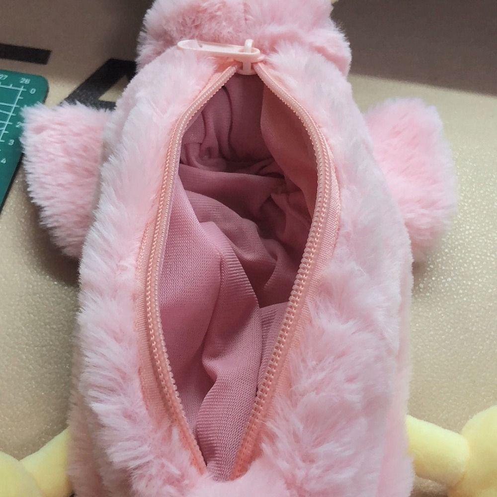 Large Capacity Plush Pencil Case Stationery Organizer Big Eyes Bird Pencil Pouch School Supplies