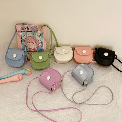 Kids Crossbody Bags Candy Color Sweet Buckle Shoulder Bag Girls Leather Small Handbag Bags Children Accessories