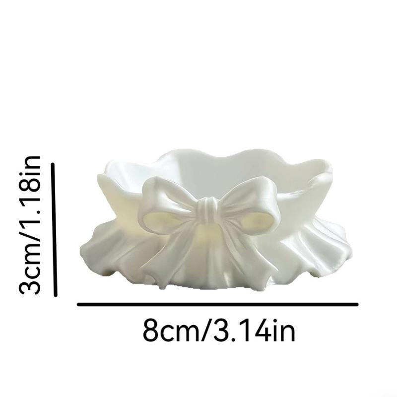White Bow-Shaped Storage Tray, 3D Printed Bow-Shaped Jewelry Storage Tray, Home Decoration Girly Style Storage Box