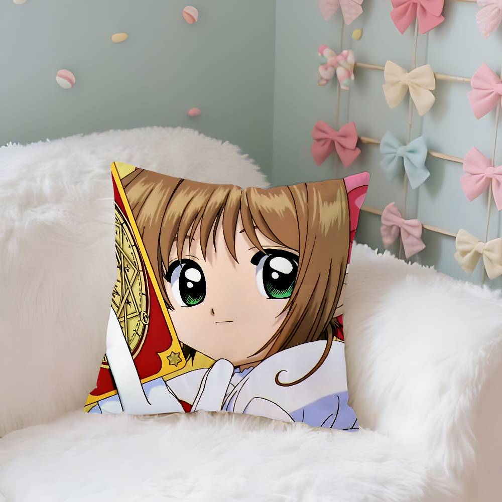 Kawaii Cardcaptor Ssakura Case Plush Fabric Soft Pillowcase Double Sided Print Cushion Cover Household Gifts