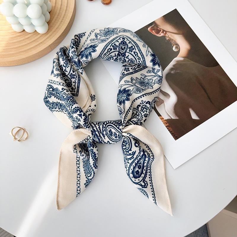Women S Vintage Paisley Square Scarf For Autumn Winter Fashion Neckwear