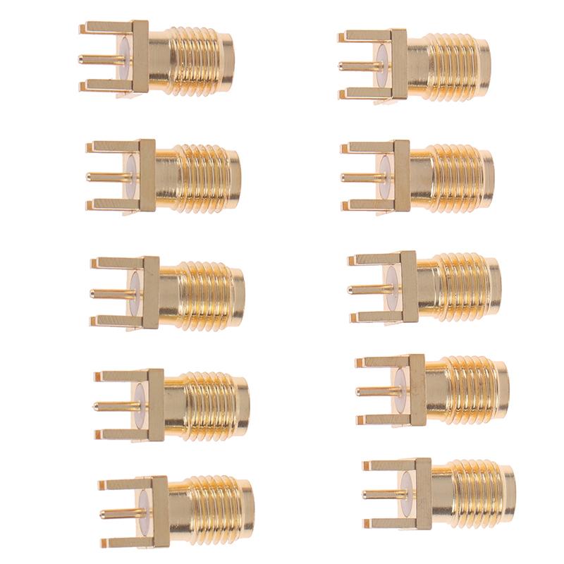 10X 1.6Mm Sma Female Jack Solder Nut Edge Pcb Clip Straight Mount Rf Connector