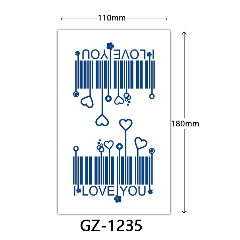 Herbal Tattoo Stickers, Juice Tattoo Stickers, Semi-Permanent English Letter Tattoo Stickers Tattoo