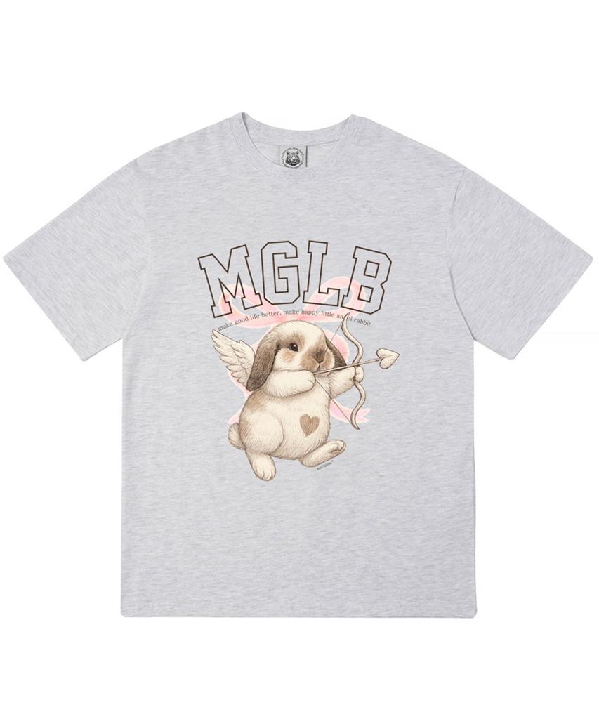 MATCHGLOBE Angel Rabbit Oversized Tee (Light Grey)