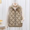 Female Short Lightweight Down Cotton Vest Jacket  Autumn Winter Slim Warm Sleeveless Waistcoat Women's Casual Wear