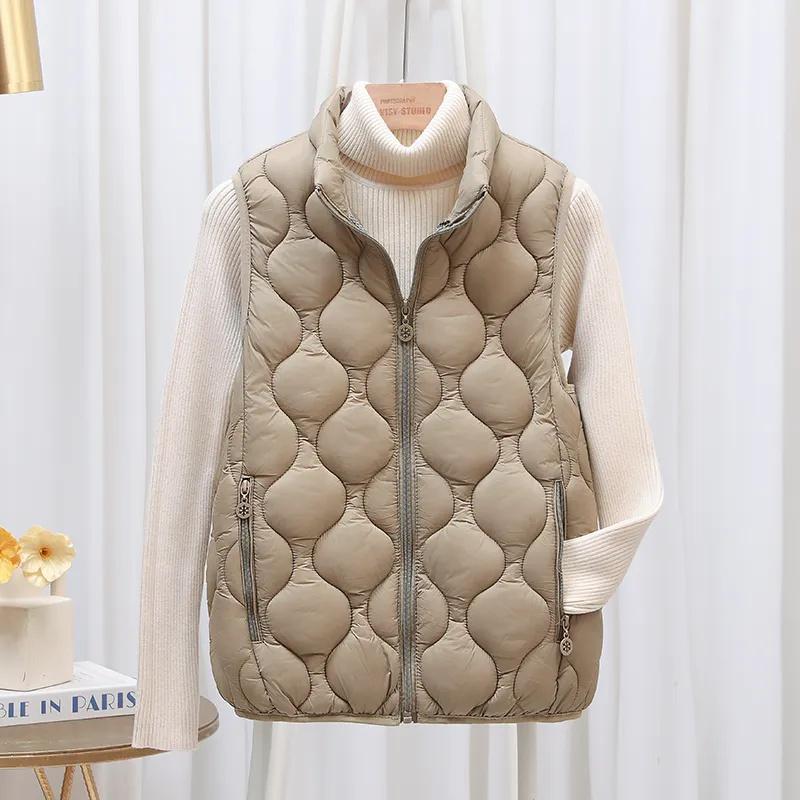 Female Short Lightweight Down Cotton Vest Jacket Autumn Winter Slim Warm Sleeveless Waistcoat Women's Casual Wear