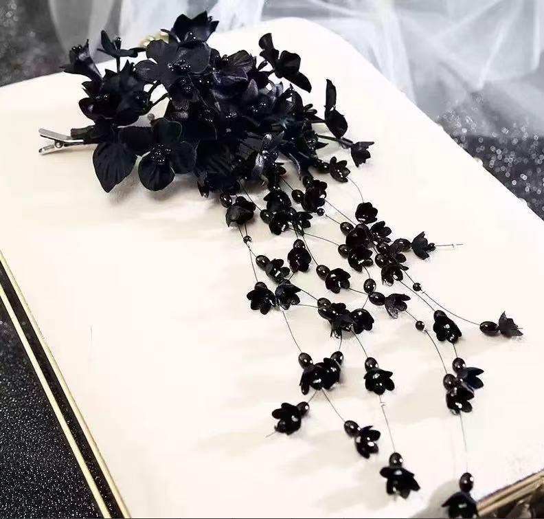 Golden Fairy Leaf Flower Pearl Headband - Elegant European Crown for Girls' Weddings