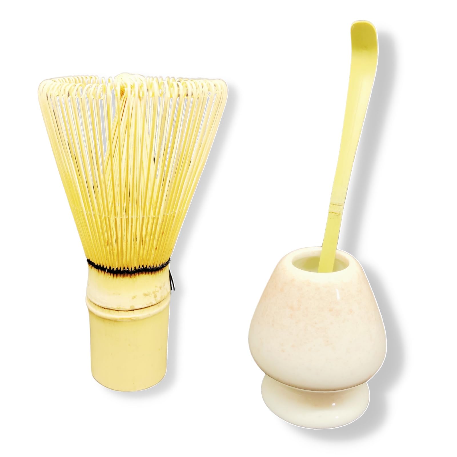 

MiHaruTsu Chasen Set, 100-Piece Set, Includes Tea Whisk, Tea Scoop, and Tea Spoon, Perfect for Straightening and Rest (Pink)