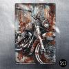 Vintage Motorcycle Metal Tin Sign Retro Biker Garage Wall Decor Industrial Style Art