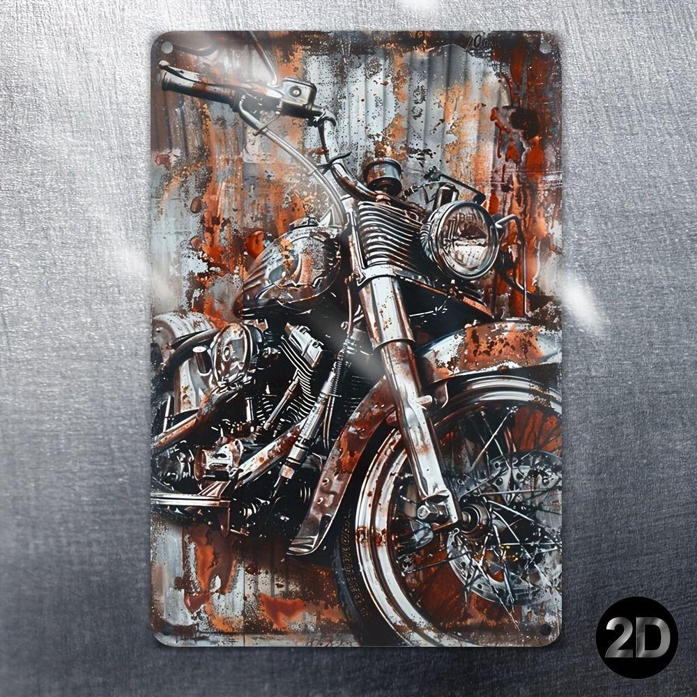 Vintage Motorcycle Metal Tin Sign Retro Biker Garage Wall Decor Industrial Style Art