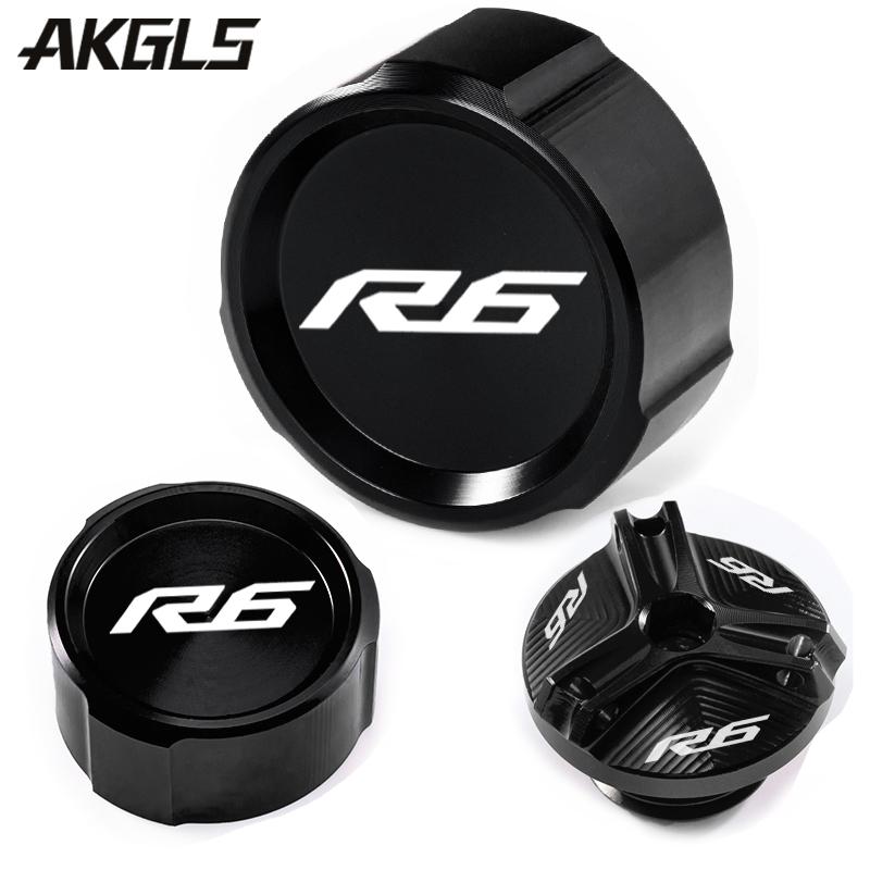 For Yamaha R6 YZF R6 YZFR6 YZF-R6 2010- 2022  Front and Rear Brake Fuel Tank Cap and Filler Cap Protection