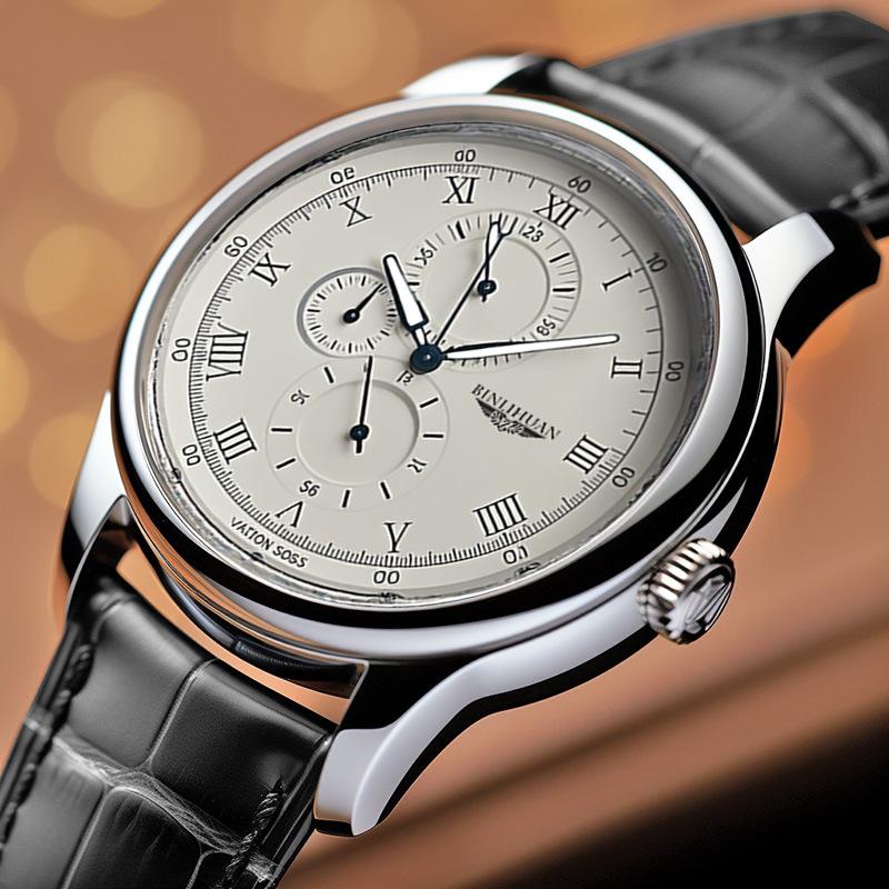 Casual Business Quartz Watch Leather Belt Men Wristwatch