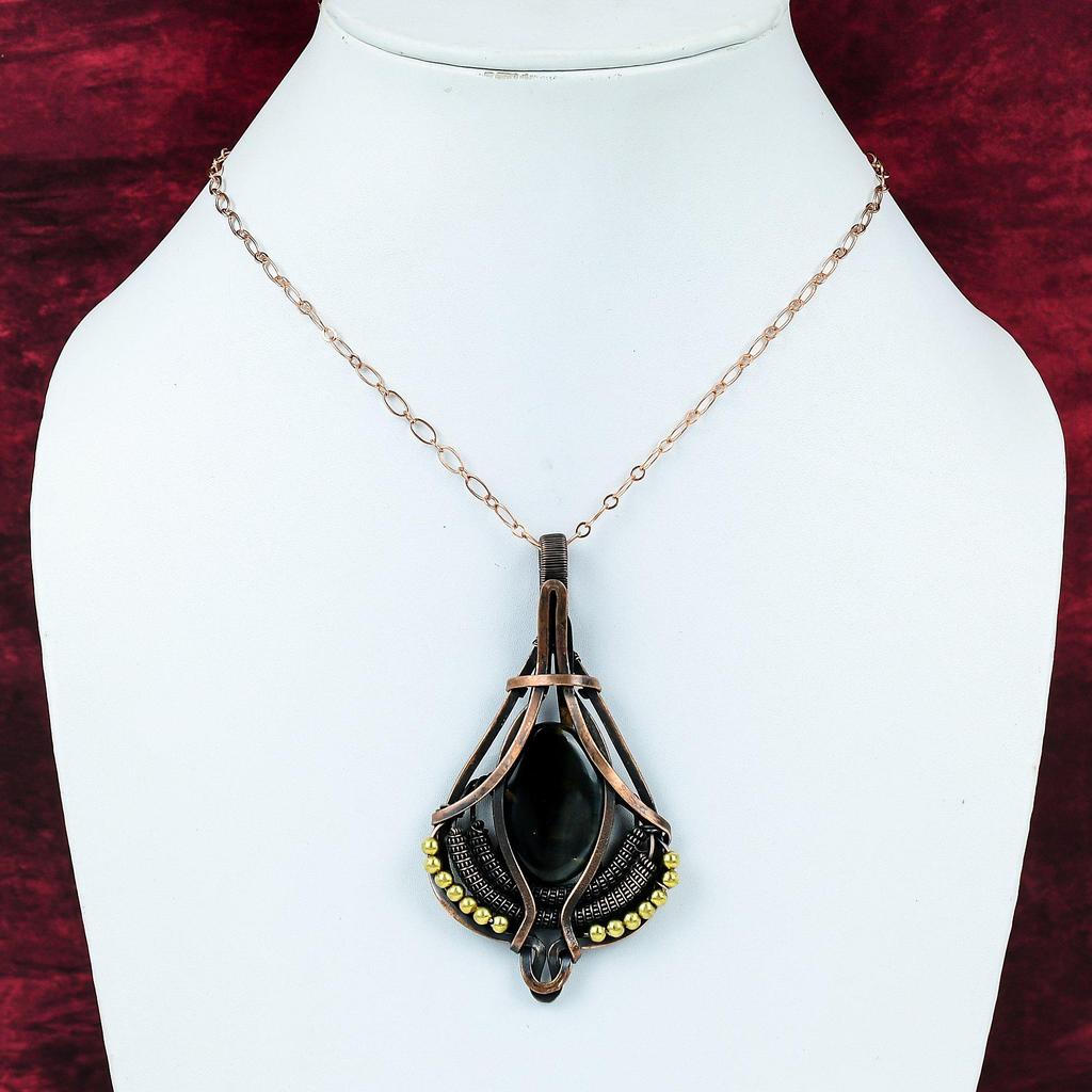 Pietersite Pendant Copper Wire Wrapped Pendant Handmade Pendant Copper Jewelry Original Gemstone Pendant Gifts For Mom Wire Wrapping Jewelry