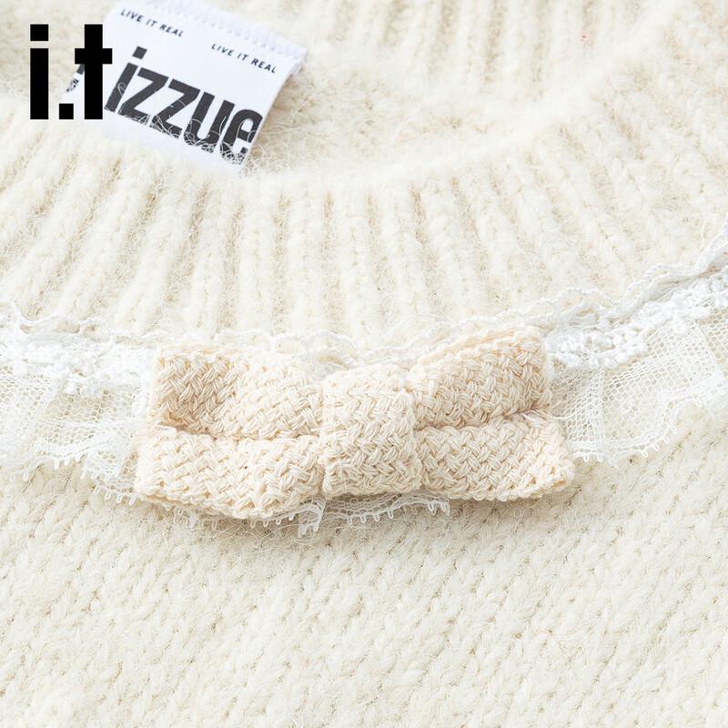 Izzue Sweet Lace Bow Pullover Sweater