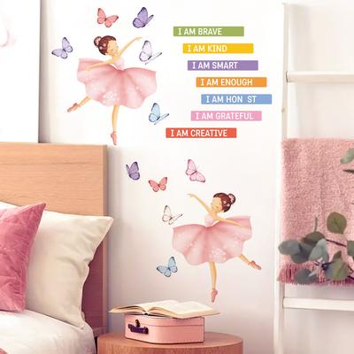 Dancing Girl Wall Sticker Self-Adhesive Removable PVC Wallpaper Living Room Bedroom Wall Decoration