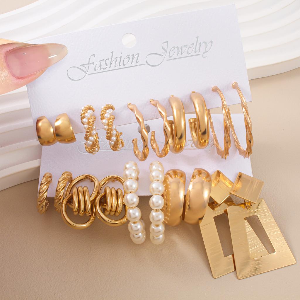 20Pcs Exquisite Simple C-shaped Twisted Hoop Earrings Set Punk Geometric Earrings Charming Women's Wedding Party Dating Zircon