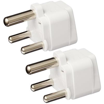 Set of 2 Overseas Power Conversion Plug B3L Type South Africa Outlet Adapter Cape Town Johannesburg Overseas Travel Plug (White)