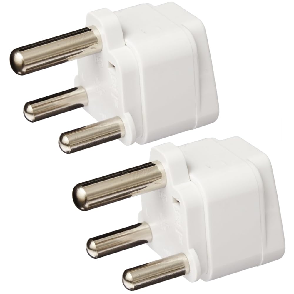 

Набір із 2 штекерів для перетворення живлення за кордоном типу B3L Адаптер розетки для Південної Африки Кейптаун Йоганнесбург Вилка для подорожей за кордон (Білий) білий