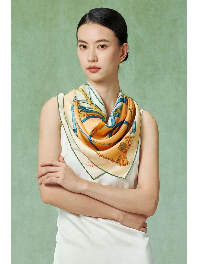 Women's 100% Mulberry Silk Scarf, 90cm Square, 14 Momme Shawl - Perfect Gift for Mother, Girlfriend, Birthday or Festival