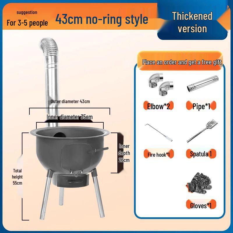 Outdoor Portable Smokeless Firewood Stove: Multi-Functional Large Pot Stand for Rural Homes