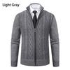 Men's Winter Stand-up Collar Cardigan Jacket - Thick Knit with Plus Velvet