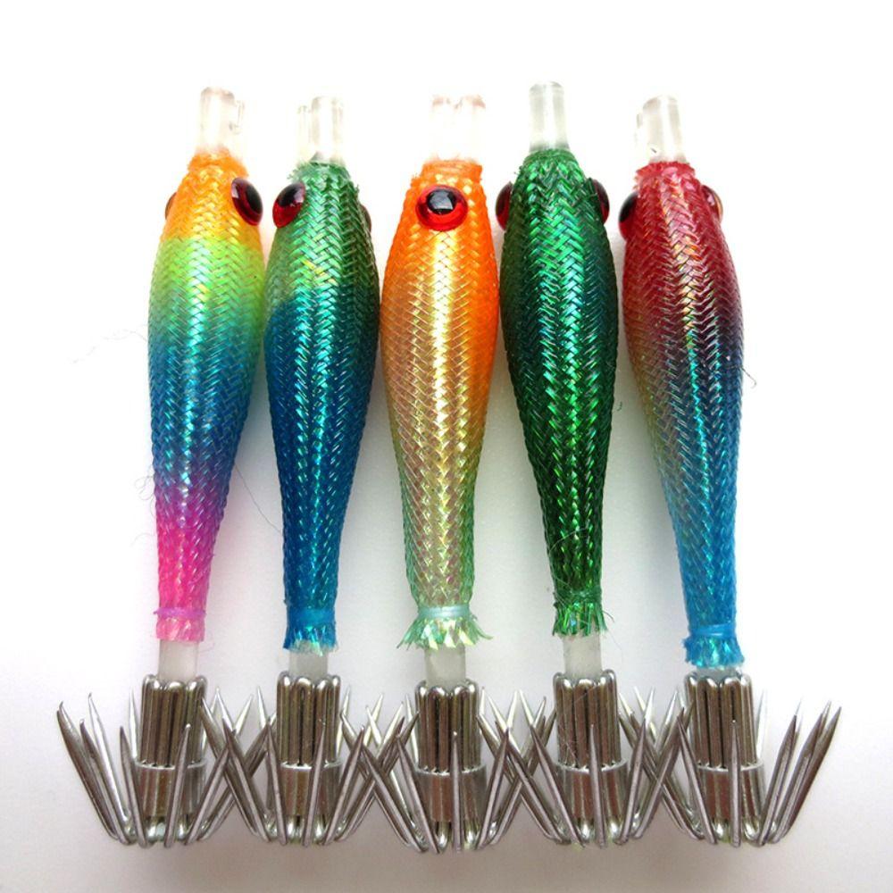 Pesca 5cm Fishing Octopus Jig Luminous UV Blowing Tube Squid Hook Explosion Hook Deep Sea Fishing