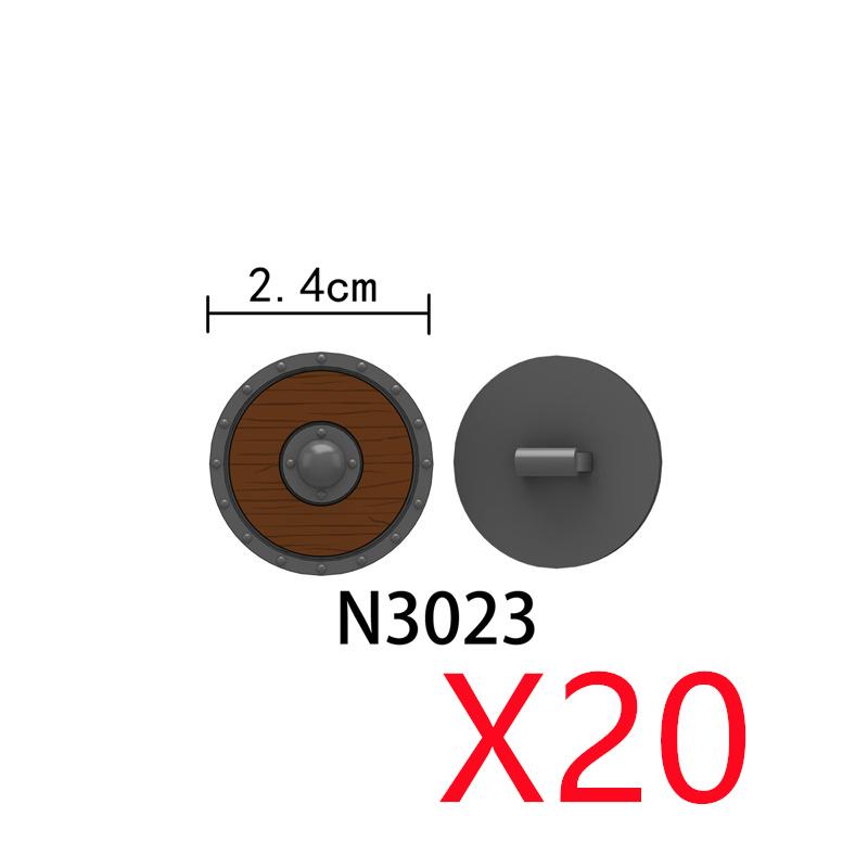 MOC Mittelalterliche Bausteine Charakter Ritter Krieger Zubehörset Helm Schulterrüstung Schild Bogen Pfeil Stein Geschenk Spielzeug X022