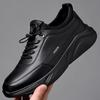 Men's Shoes 2024 Autumn Trendy Sneakers Soft Sole Breathable Black British Men's Outdoor Casual Sports Leather Shoes Size 38-44