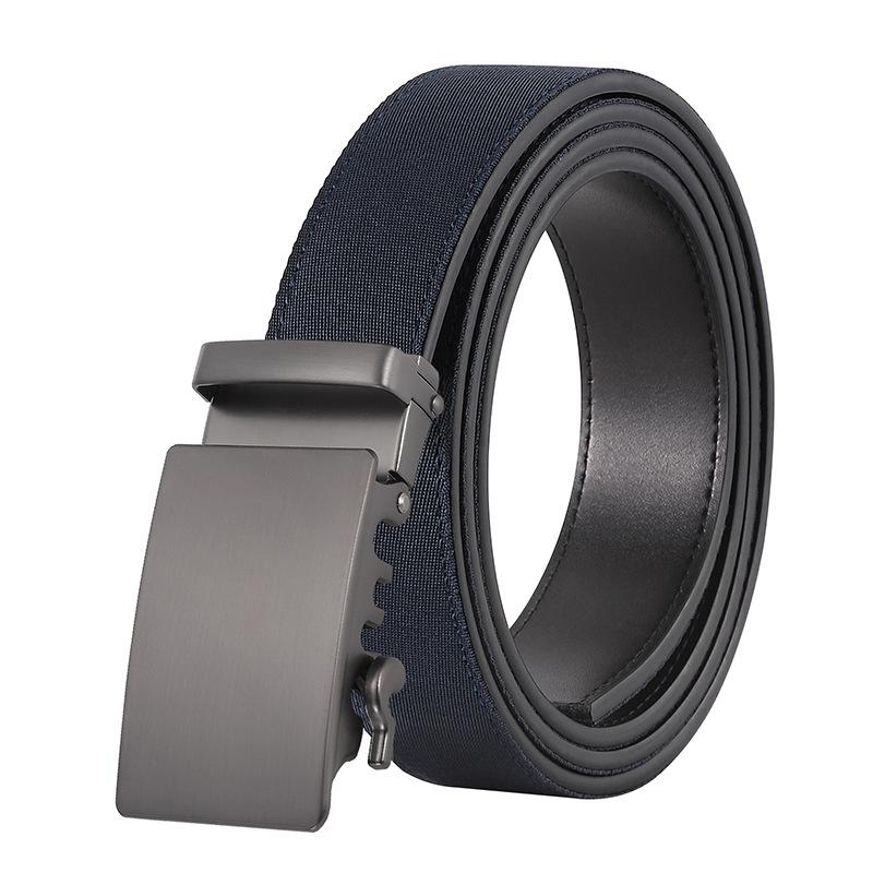 Men'S Business Canvas Belt Casual Automatic Buckle Braided Belt Premium Jeans Belt