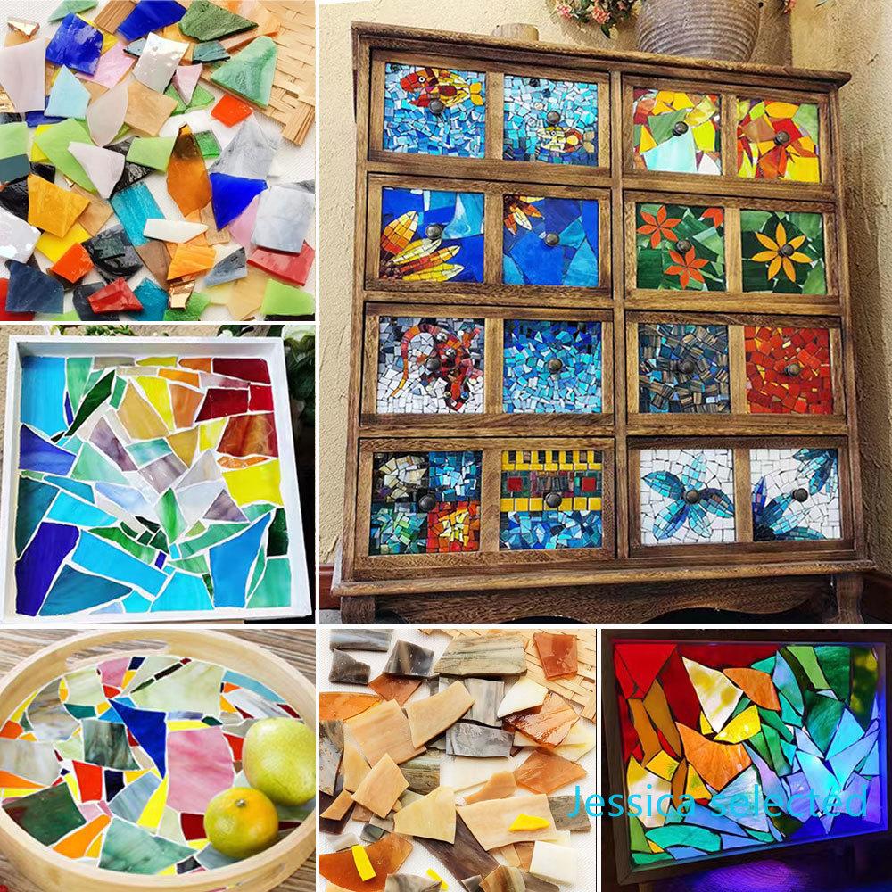 100g/Lot Mosaic Tiles Stained Glass Mosaic DIY Handmade Coaster Mosaic Puzzle Making Art Wall Decoration Supplies Mixed arte