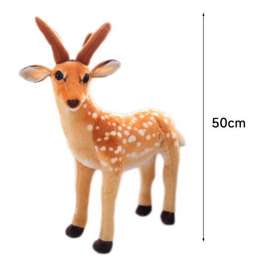 Plush Deer Toy Soft PP Cotton Filling Simulation Animal Doll Christmas Elk Decoration