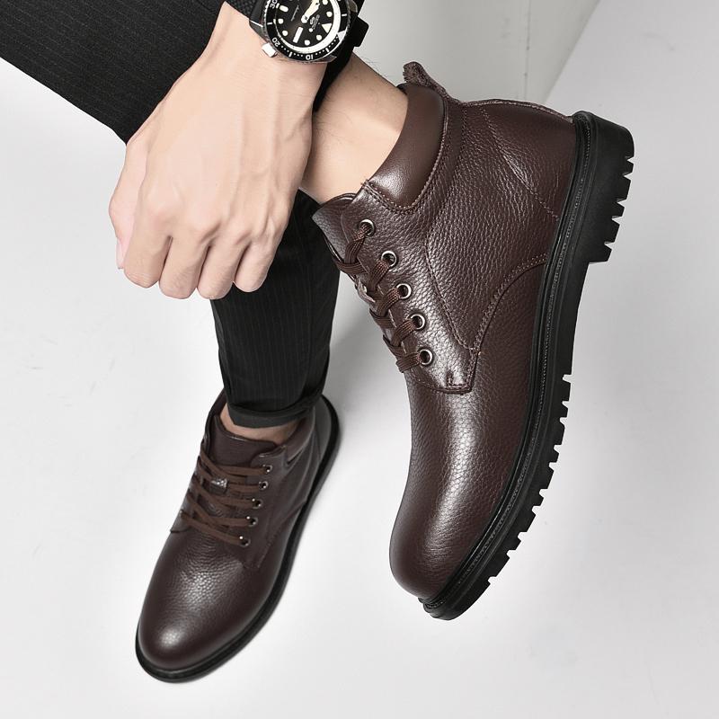 Big Size 36-48 Men Boots Brand 2024 Fashion Men's Spring Shoes Comfortable Genuine Leather Luxury Ankle Boots Man Business Shoes