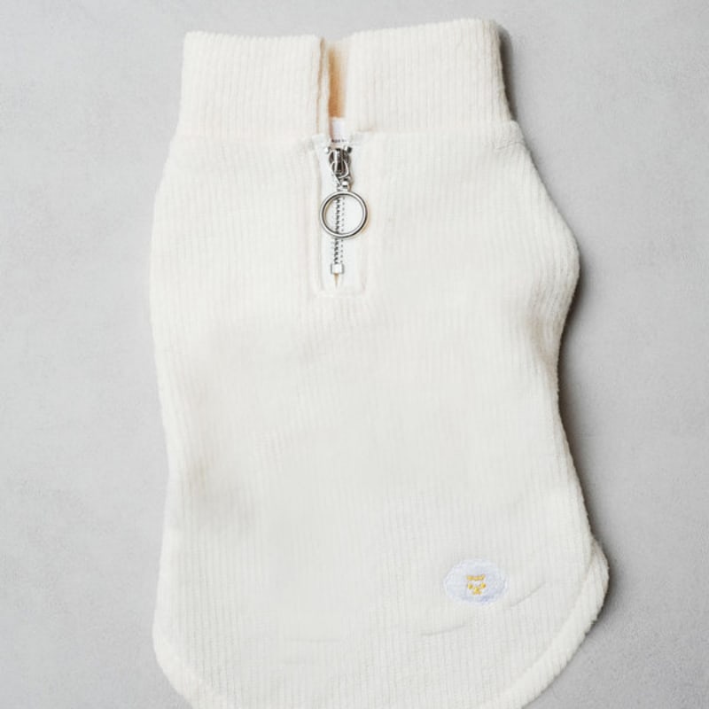 [Pet] Embroidered Knit Zip-Up M