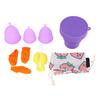 Silicone Menstrual Cup Set 3 Size Leak Proof Reusable Flexible Soft Period Cup Set for Women Purple