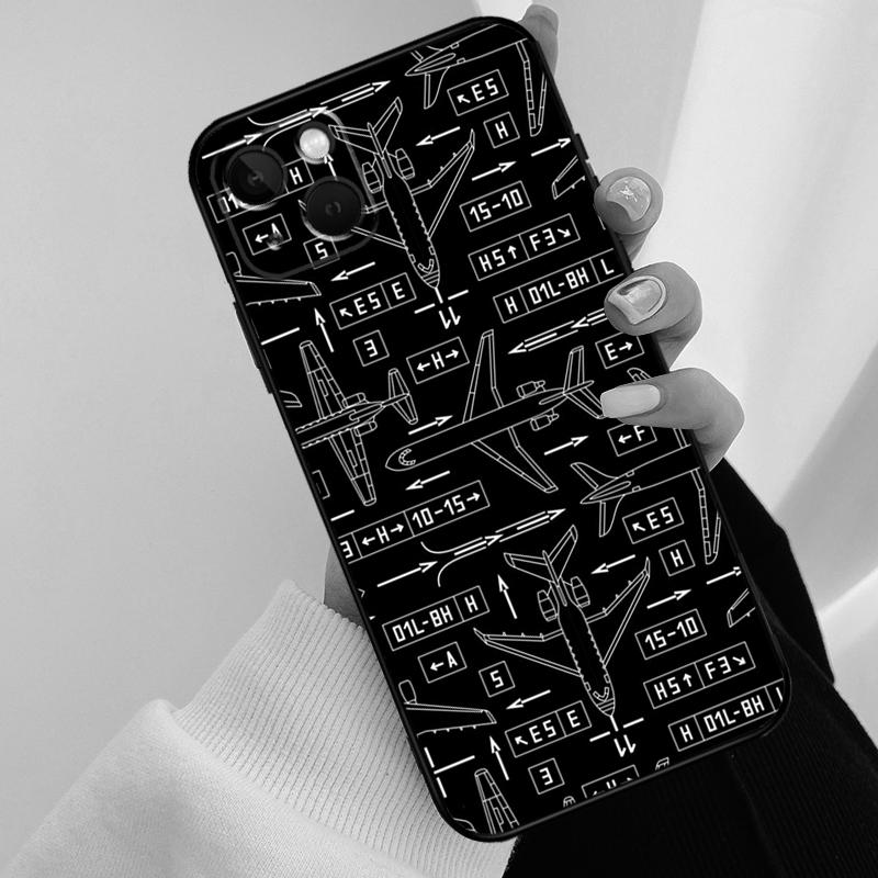 Aviation Aeroplane Pilot Cockpit Phone Case For iPhone 16 Pro Max 14 13 12 11 15 Pro Max mini XR 15 16 Plus 16e Cover Coque