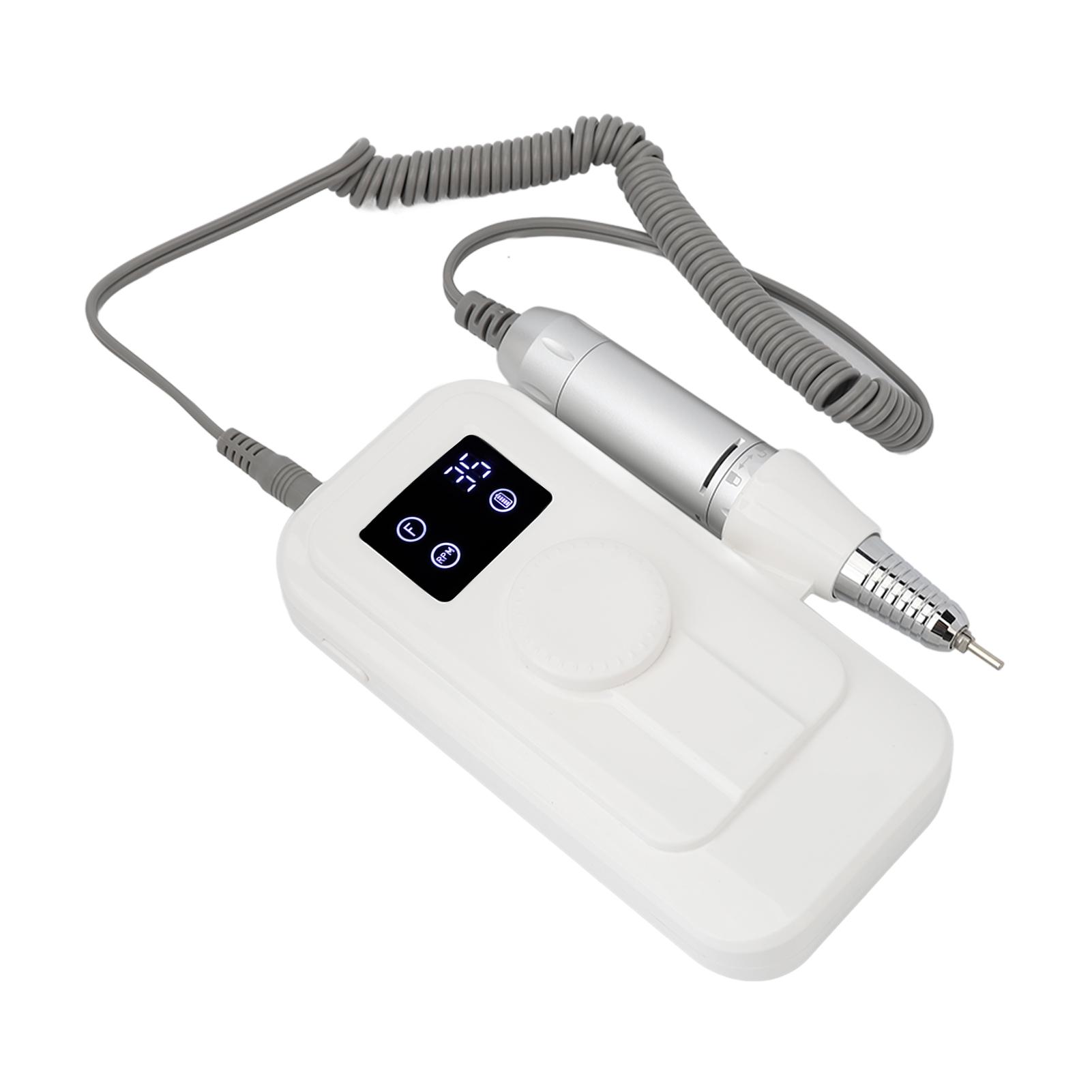 

Electric Nail Drill Machine Portable Rechargeable High Power Nail Art File Drill Kit Pink белый