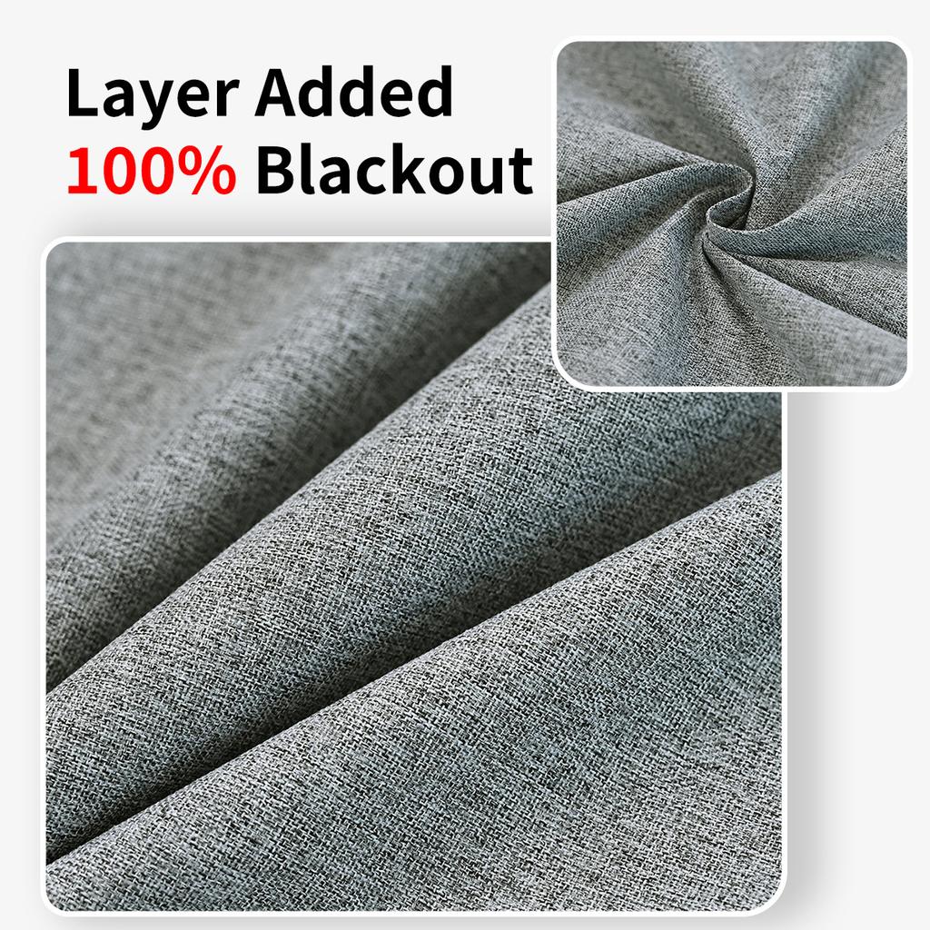 Imitation Hemp Plain Hemp Black Background Full Blackout Curtains Living Room Bedroom Sunscreen Curtains