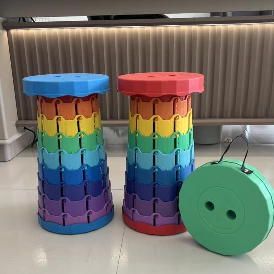 Einziehbarer Hocker mit Tragegriff Tragbar Höhenverstellbar Leichtgewicht Schwerlast Outdoor Camping Picknick Angeln Teleskopierbarer Klappstuhl Sitz