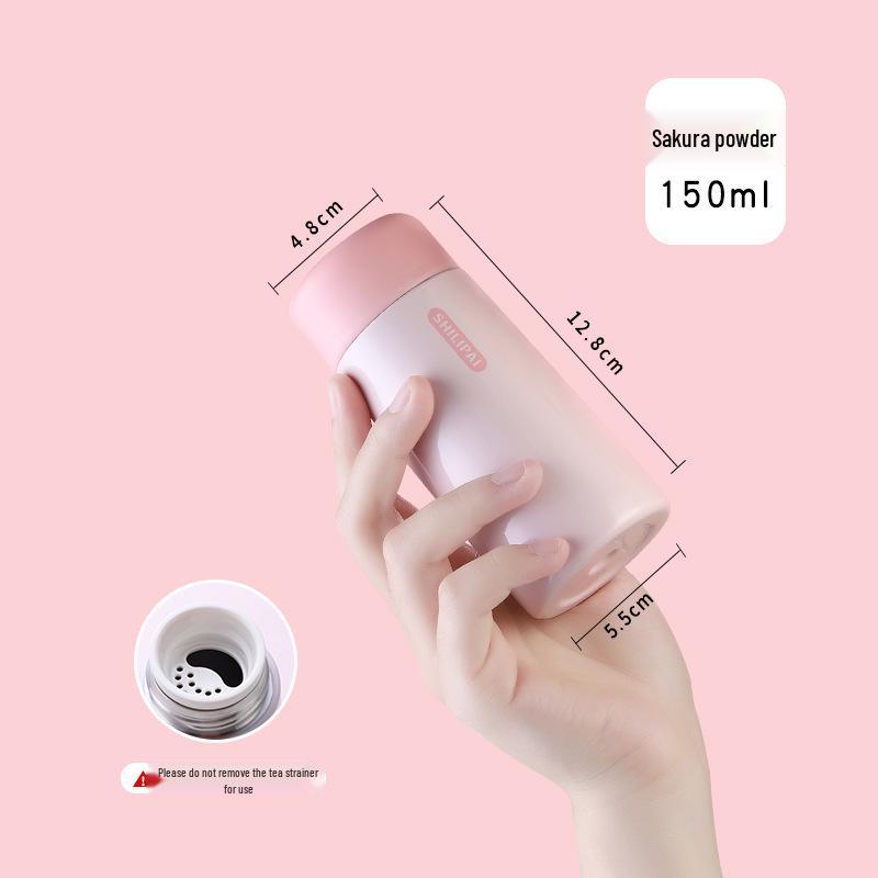 Bestie Mini Insulated Stainless Steel Cup with Tea Infuser - Portable Pocket Cup for Ladies