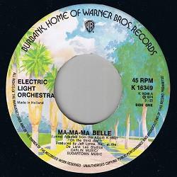 

7inch Record ELECTRIC LIGHT ORCHESTRA - Ma-Ma-Ma Belle K16349 Warner Bros. Re 1974 UK Rock Used