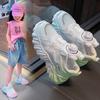 Sapatos para meninas Novos sapatos de verão para crianças com botões giratórios Tênis de malha respirável Sapatos para pais de crianças grandes