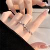 2 Pieces Adjustable Rings Purple Rhinestone Engagement Rings Y2K Rings Aesthetic Jewelry Alloy Material Gift for Women