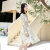 Iveni Autumn Floral A-Line Midi Dress