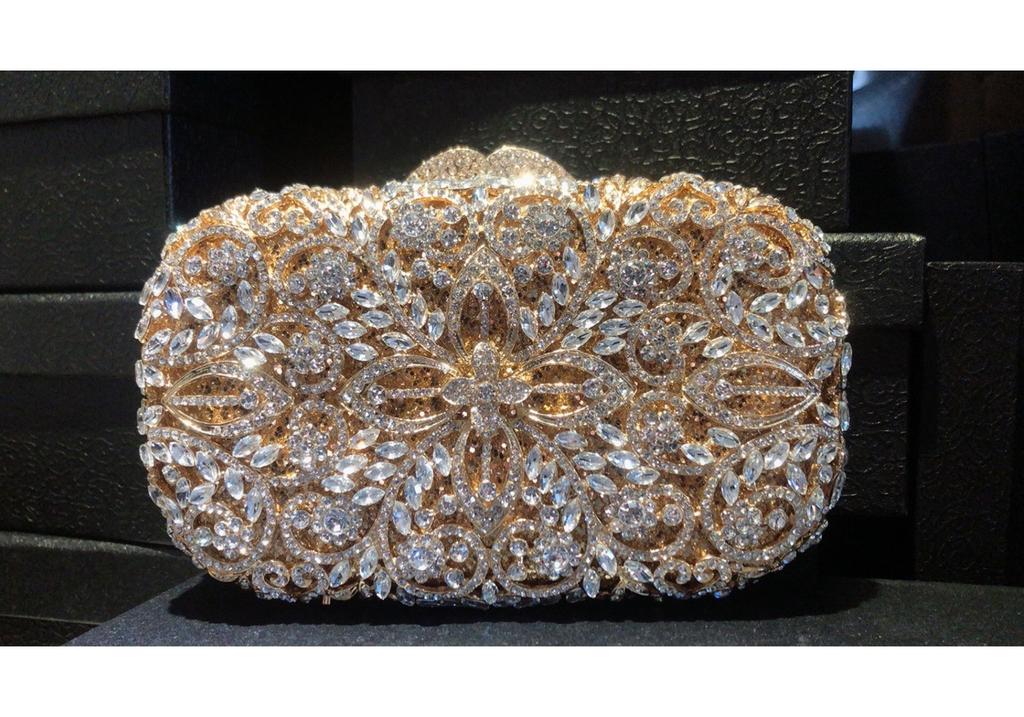 Mermaid handmade diamond-encrusted evening bag foreign trade empty metal hard box full of diamonds hand bag for women Stone Clut