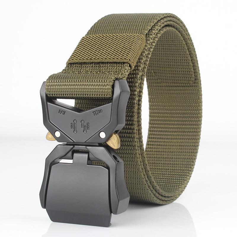 Men's Tactical Nylon Belt: Military & Security Canvas Belt for Outdoor and Work Use